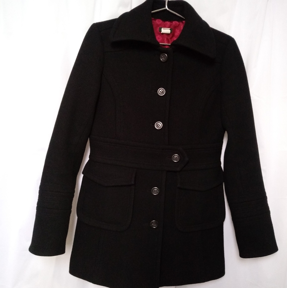 J. Crew Jackets & Blazers - J. CREW SINGLE BREASTED WOOL BLEND BLK PEACOAT SZ6